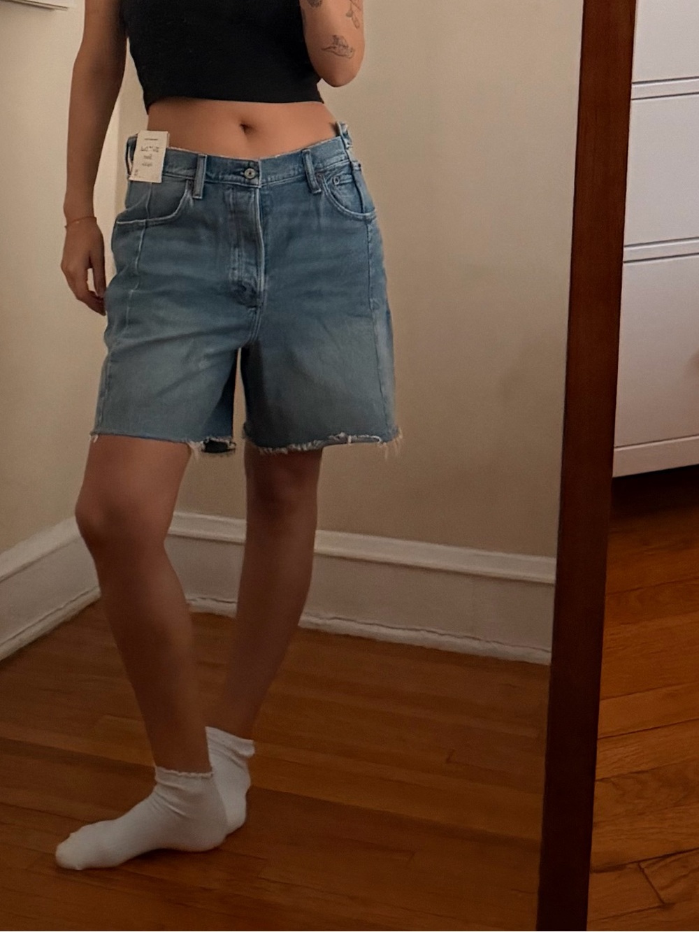 Denim Bermuda Shorts - Blue - Unbranded